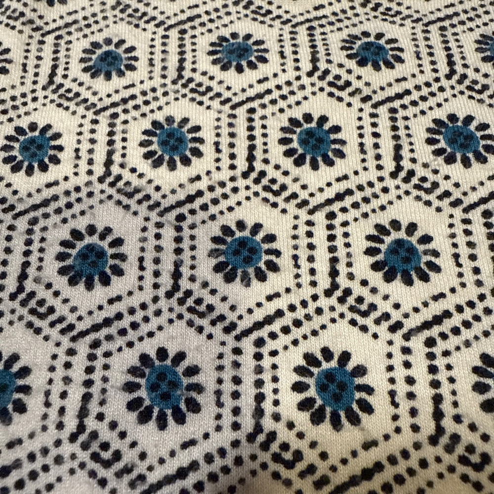 Women's J.Jill White & Blue Patterned Short Sleeve Tee, XSP - Picture 2 of 7